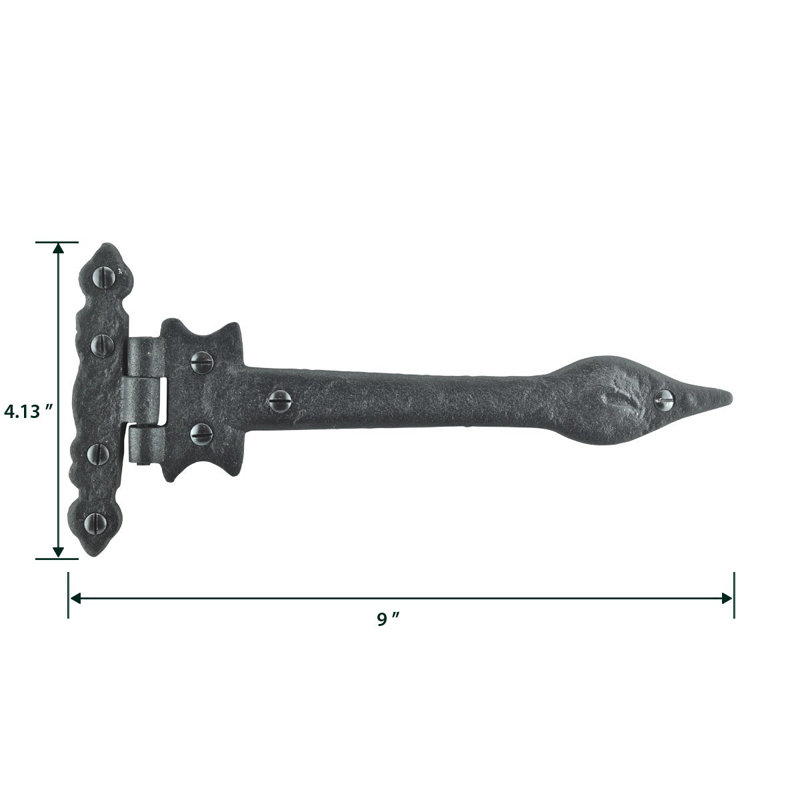Charnière de porte simple à fixation en surface h 4,13 po x l 9 po