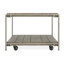 Table moderne en bois avec tablette, graphite vieilli, chaises basses polyvalentes au fini graphite, fabrication