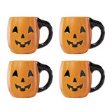 Lenox Vintage Halloween Figural Pumpkin Mugs, Set of 4