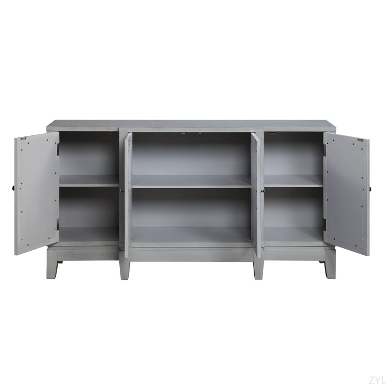 Armoire console au fini gris antique