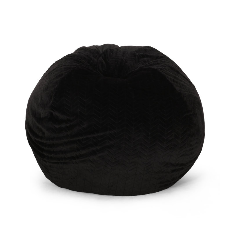 Pouf Clinger, H 42 po x l 52 po x P 52 po, Similifourrure noire