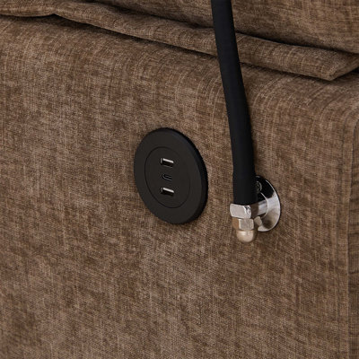 Canapé inclinable de loisir double avec dossier réglable, charge USB, support pour téléphone et repose-pieds de rangement pour le confort et la commodité