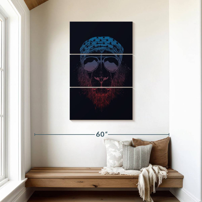 Brampt Wild Lion Dark, 57" H x 36" W