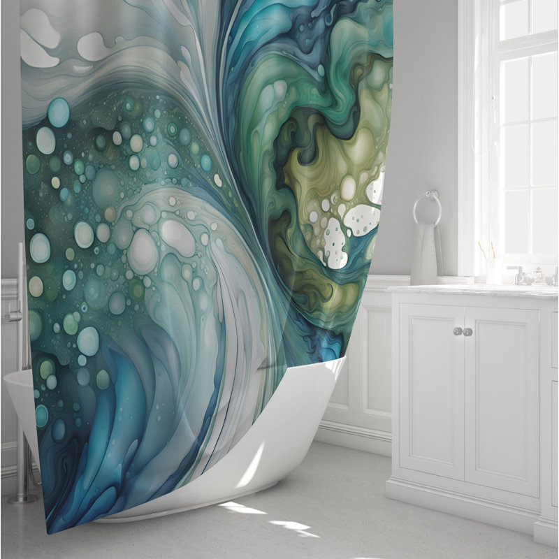 Rideau de douche abstrait, H 72 po x l 70 po