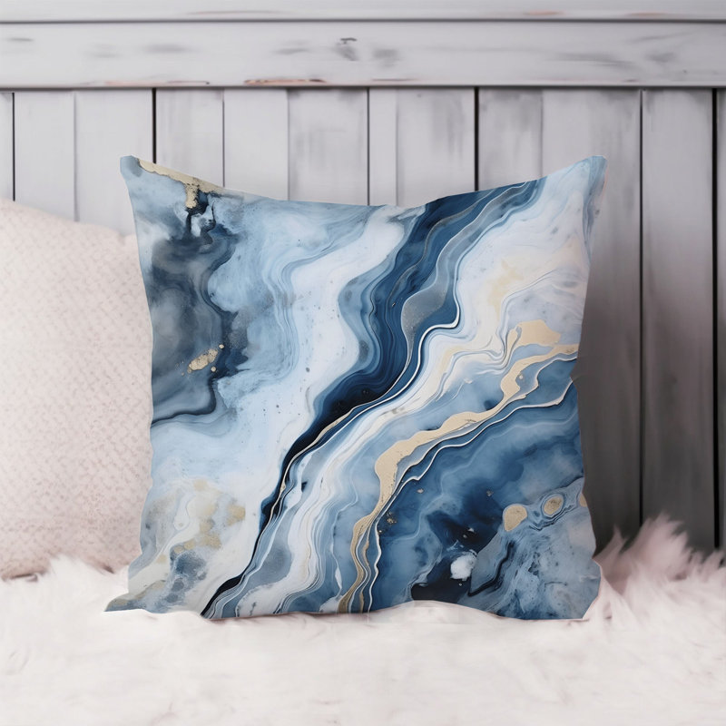 Abstract Blue Marble Crystal Geode XV Modern, 20"H x 20"W