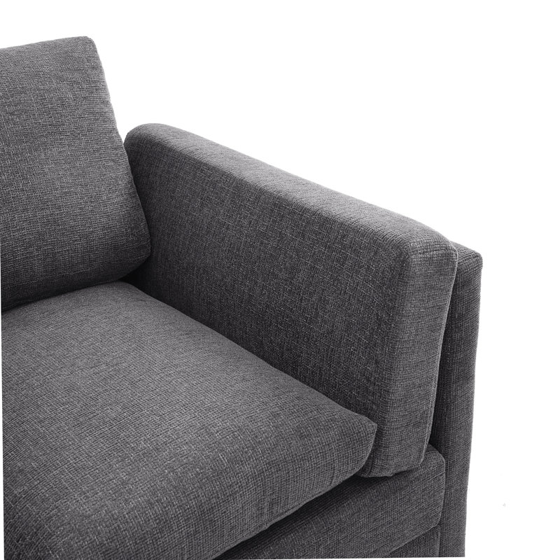 Canapé moderne à 3 places avec coussins de siège à deux couches pour un confort accru et une élégance de salon.