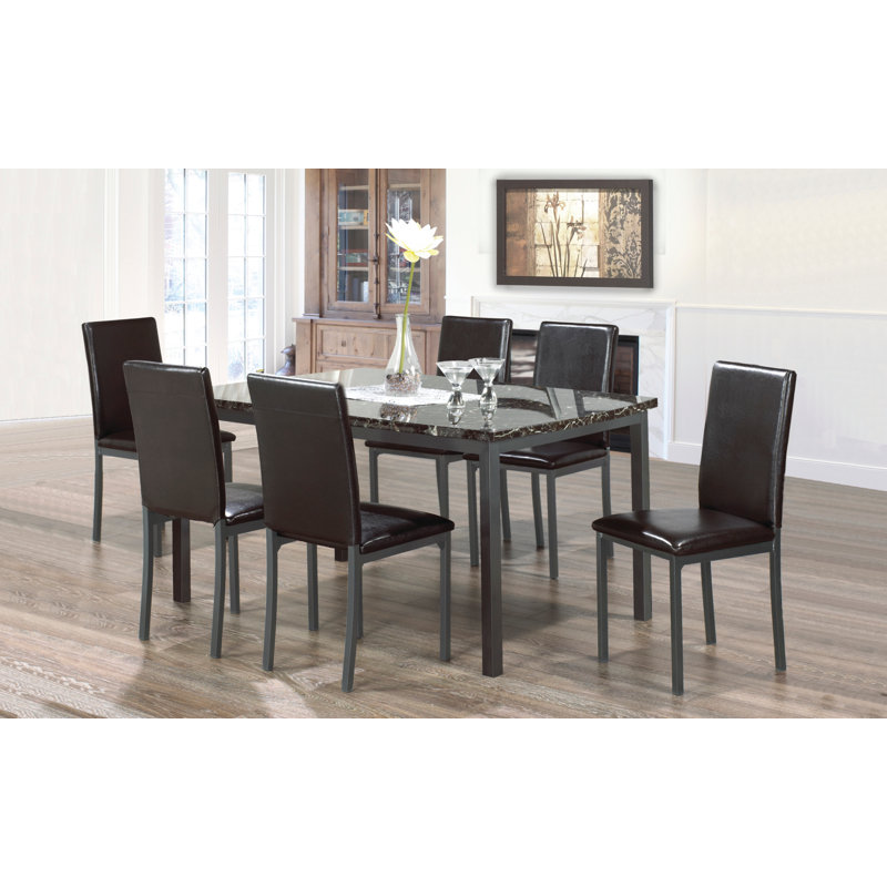 Table de salle à manger Dawsonville, Noir, Noir, 30" H x 48" L x 30" W