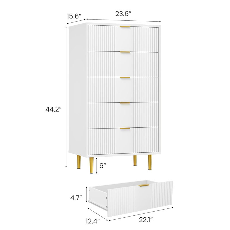 4Drawer Dressers Natural, White