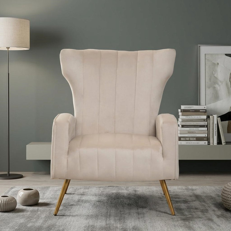 Velours Marshall avec pieds en métal, Beige