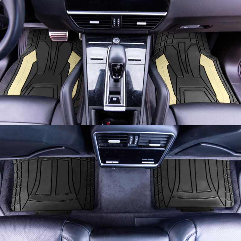 Rubber Floor Mats Full Set, Beige