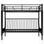 Lit superposé simple au dessus d'un lit double en métal, multifonctionnel, noir (OLD SKU: MF286650AAB)