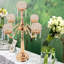 Porte-bougie 5 branches moderne avec gouttes de cristal suspendues