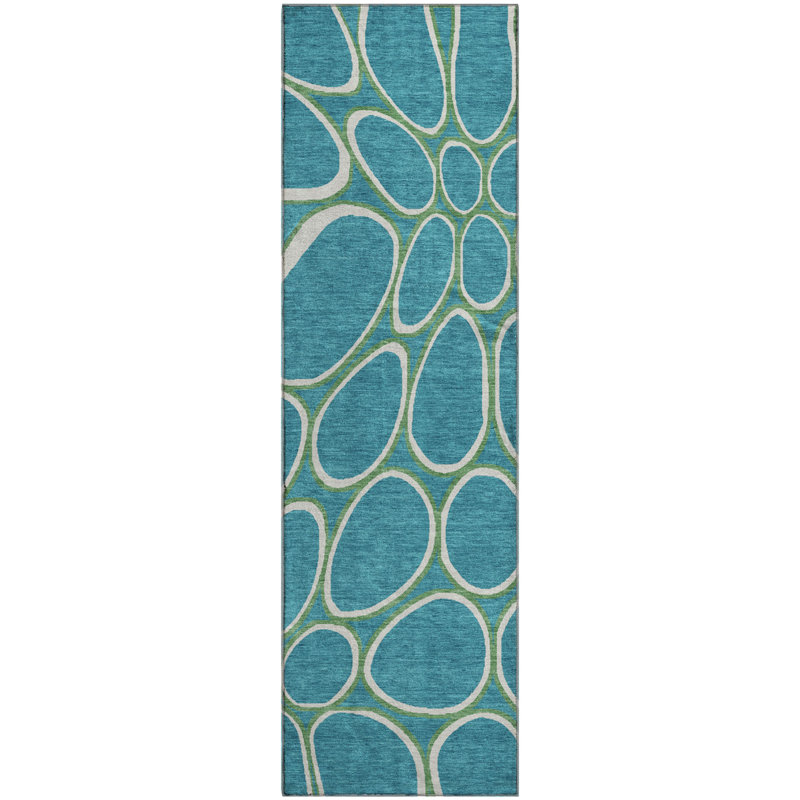 Premium Machine Washable Cossette AMF1041 Circles Rug, Runner 2'3" x 7'6"