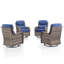 Chaises de patio pivotantes en osier pour l'extérieur avec coussins de 6 po Deb-579047057-579047058