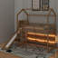 Lit mezzanine simple avec tablettes et lumière-120034832