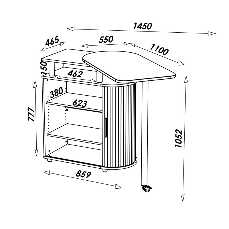 Asylbek Wood Kitchen Island