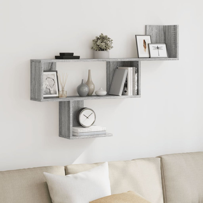 Rhien Floating Shelf, Grey Sonoma, 70cm H x 100cm W x 15cm