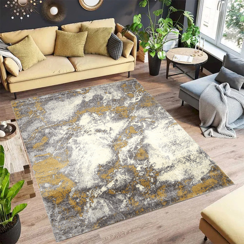 Abstract Indoor Rug, Rectangle 2'7' x 5'