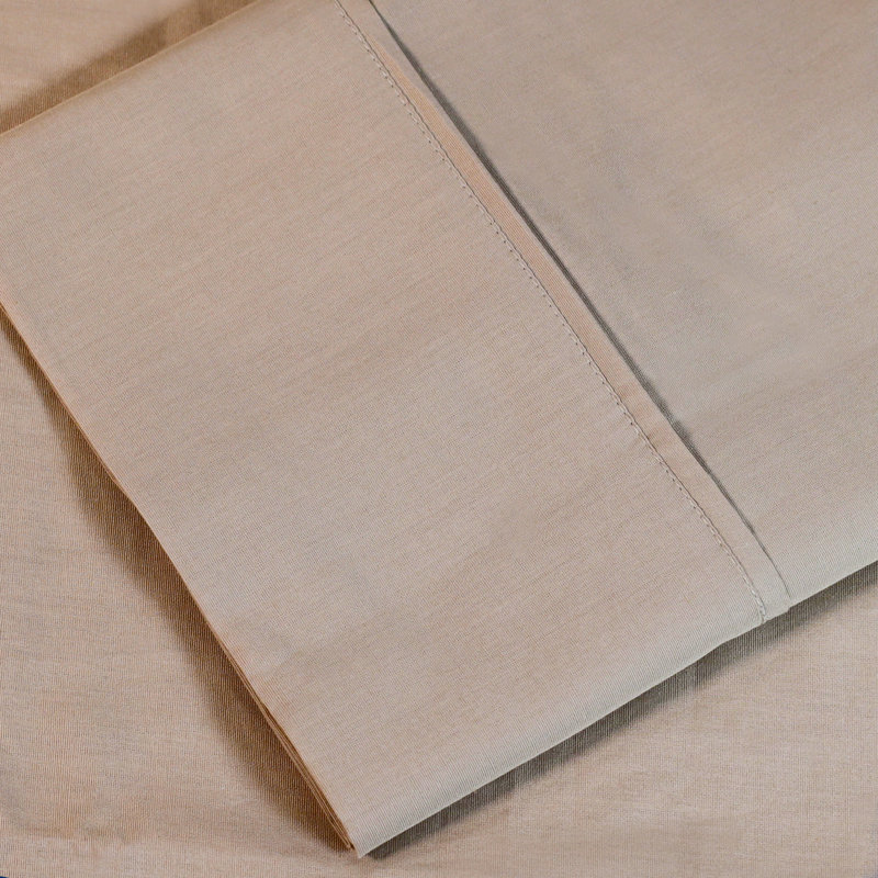 100% Cotton Percale Pillowcase, Tan, Standard