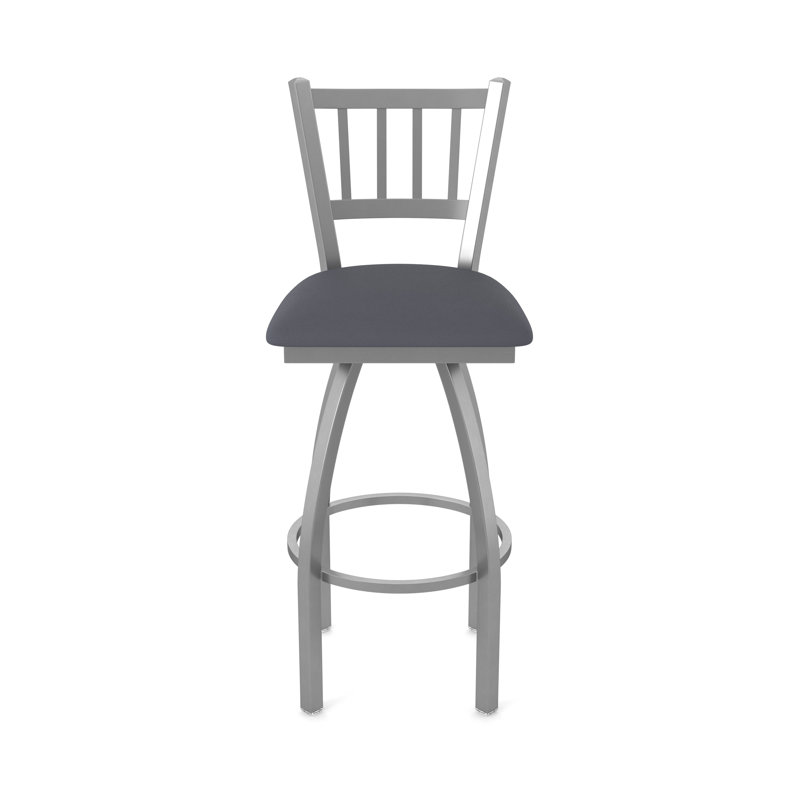Tabouret pivotant 810 Contessa, Vinyle - tempête Canter, Acier inoxydable, Tabouret de comptoir (siège d'une hauteur de 25 p