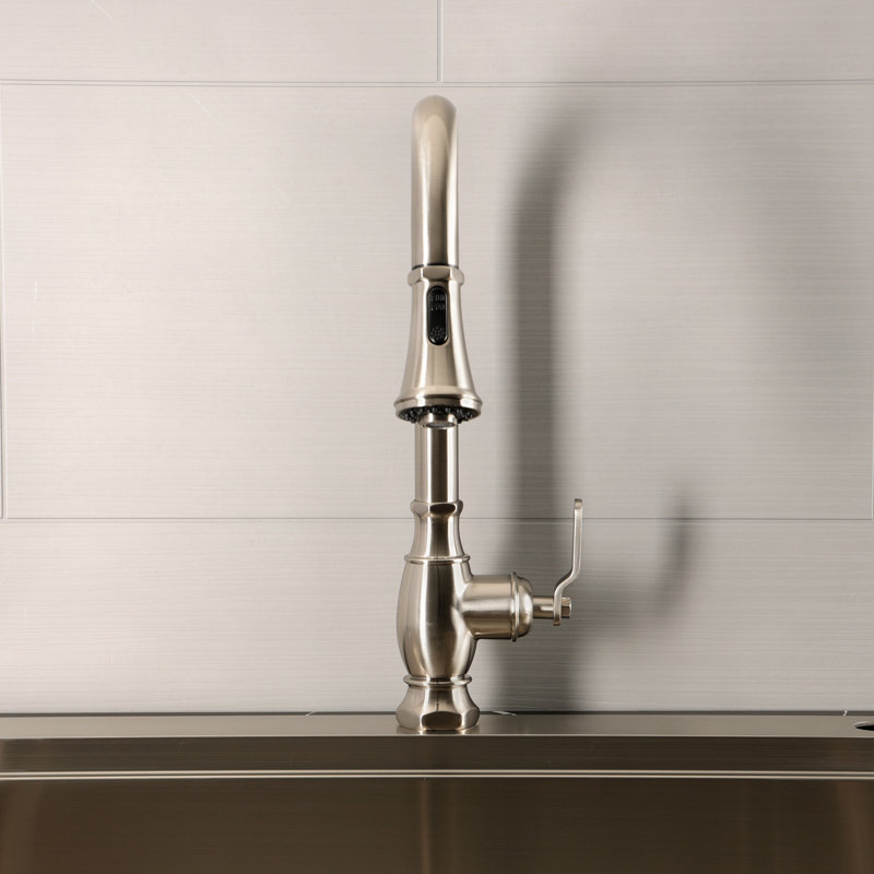 Kingston Brass Whitaker Single-Handle Pull-Down Kitchen Faucet, Brushed Nickel
