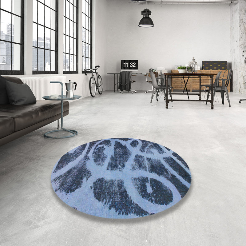 Tapis décoratif multicolore à motif abstrait, Rond 6 pi