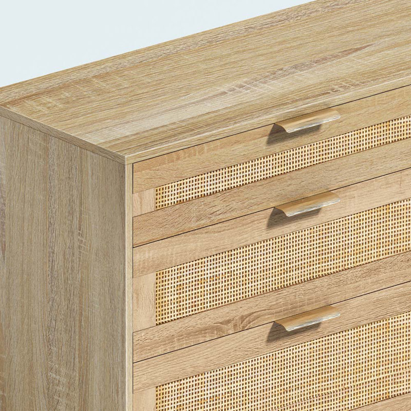 Commode 59 "en rotin avec tiroirs, Naturel