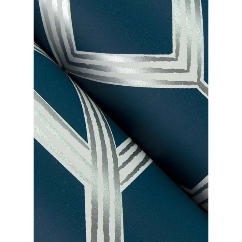 Rouleau de papier peint L 33 pi x l 20,5 po Livia, Bleu foncé
