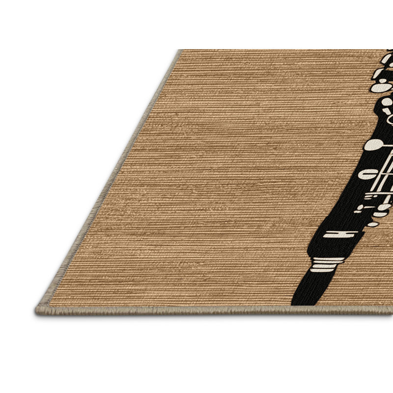  Tapis lavable Clarinette Music, Carré 6 pi