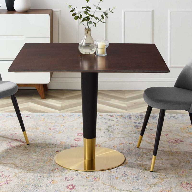 Table de salle à manger Zinque, l 39,5 po x L 39,5 po, Noyer cerise
