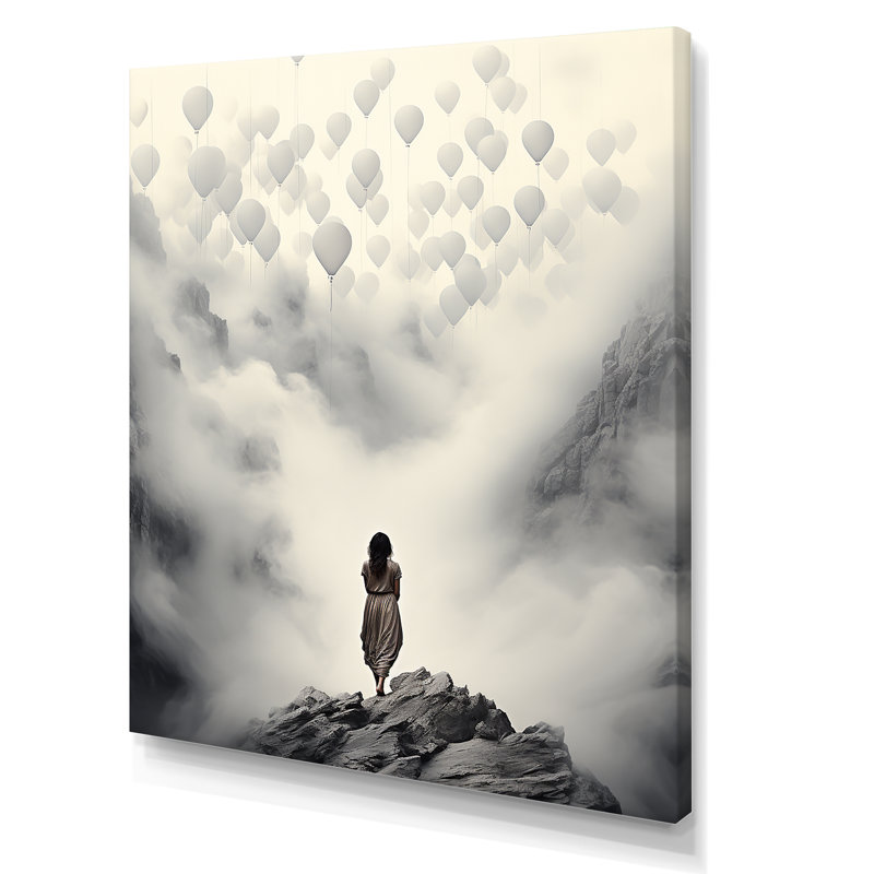 «Gray Sky Is The Limit Motivational Landscape II - Motivation», art mural, Toile tendue, H 32 po x l 16 po