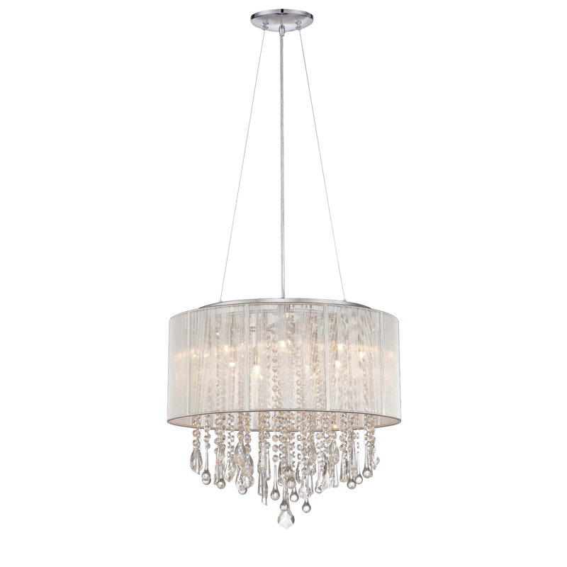 Beverly Drive 12 - Light Chandelier, 20" H x 32" W, Silver
