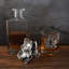 Magnolia Glass Whiskey Decanter with Pair of Glasses