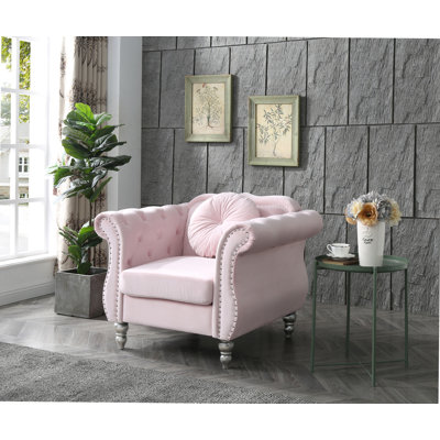 Fauteuil d'appoint chic transitionnel rose