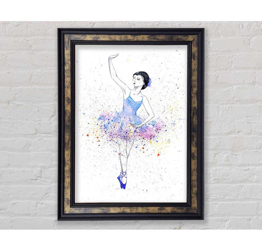 Gerahmtes Leinwandbild Blue Pink Ballerina 5