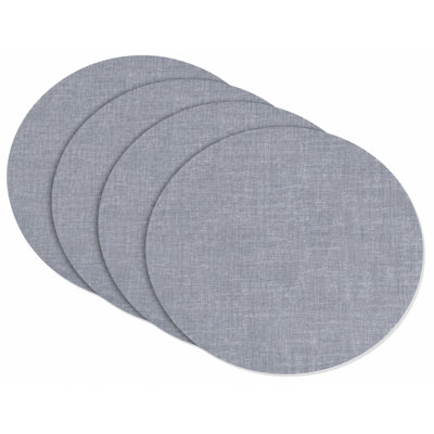 Ensemble de 4 napperons en vinyle Riviera - gris anthracite