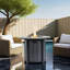Table de foyer d'extérieur au gaz propane 30 po, foyer rond en acier de 50 000 BTU avec plateau en céramique grain de bois pour la terrasse extérieure - noir