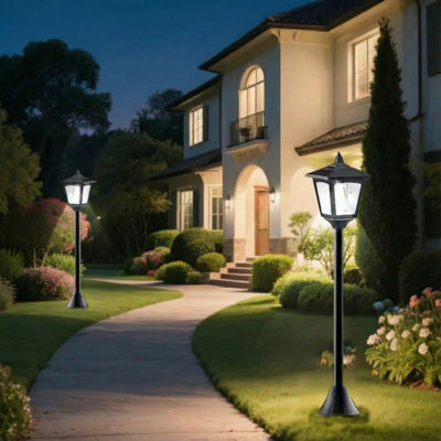 2-pack 40" Solar Lamp Post Lights Outdoor – Led Dusk To Dawn, Ip65 Waterproof, Easy Install For Driveway, Garden, Pathway, Patio Lighting