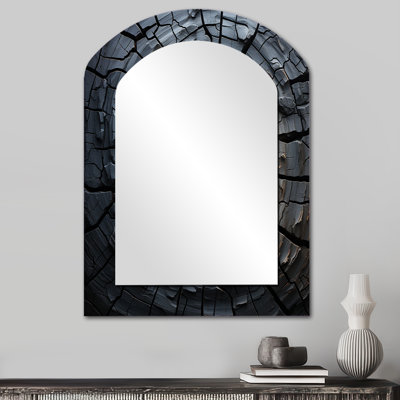 Spiritual Grey Geode Stone Minimalisme I - miroir asymétrique en pierre spirituelle