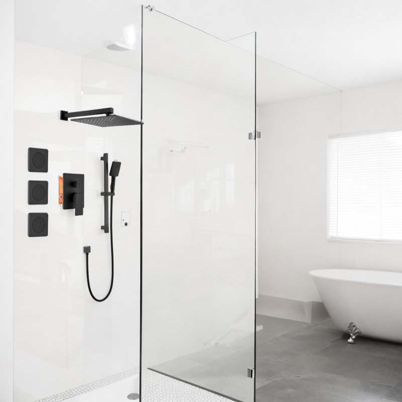 Système de douche mural complet, Noir