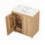 Meuble-lavabo avec lavabo, armoire de rangement multifonctionnelle, panneau de fibres à densité moyenne, idéal pour les salles de bain modernes et compactes.