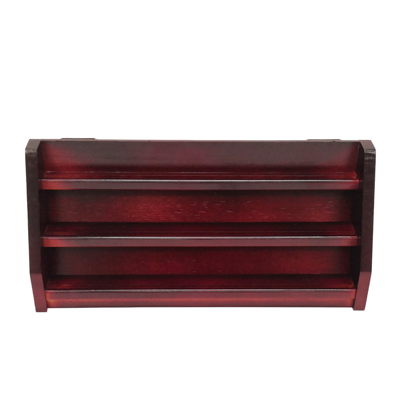 3 Row Challenge Coin Display Stand Military Coin Display Case Rack Holder Mahogany Wood Finish