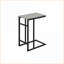 Stratifié gris moderne & amp; Table basse noire en forme de C en métal, peu encombrante pour le salon et amp; Chambre à coucher
