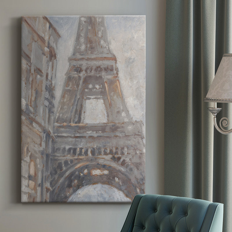 Aube parisienne I - peinture sur toile tendue, H 12 po x l 8 po x P 1 po