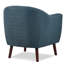Chaise d'appoint bleue d'inspiration Mid-Century avec tissu texturé, dossier à boutons, pieds en bois au fini exposé, 31,5 po de hauteur, 31 po de profondeur pour le salon, structure solide et en contreplaqué, haute, 30,5 po-297748317