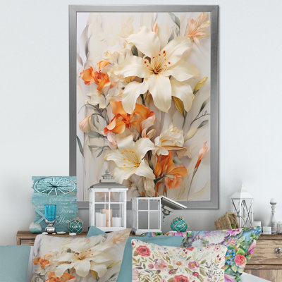 Fleurs beiges en pleine floraison IV sur toile
