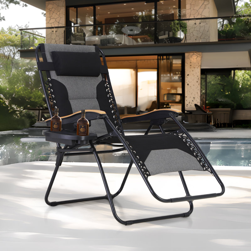 Fauteuil inclinable zéro gravité avec coussin Syril, Noir