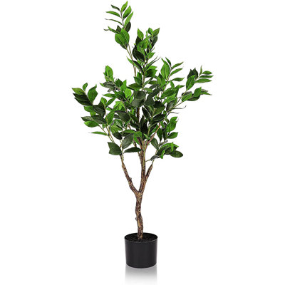 120cm Faux Laurel Tree in Cement Pot