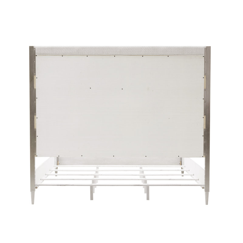 Ashby Place Beige Queen Upholstered Wood Bed with 6 Drawers