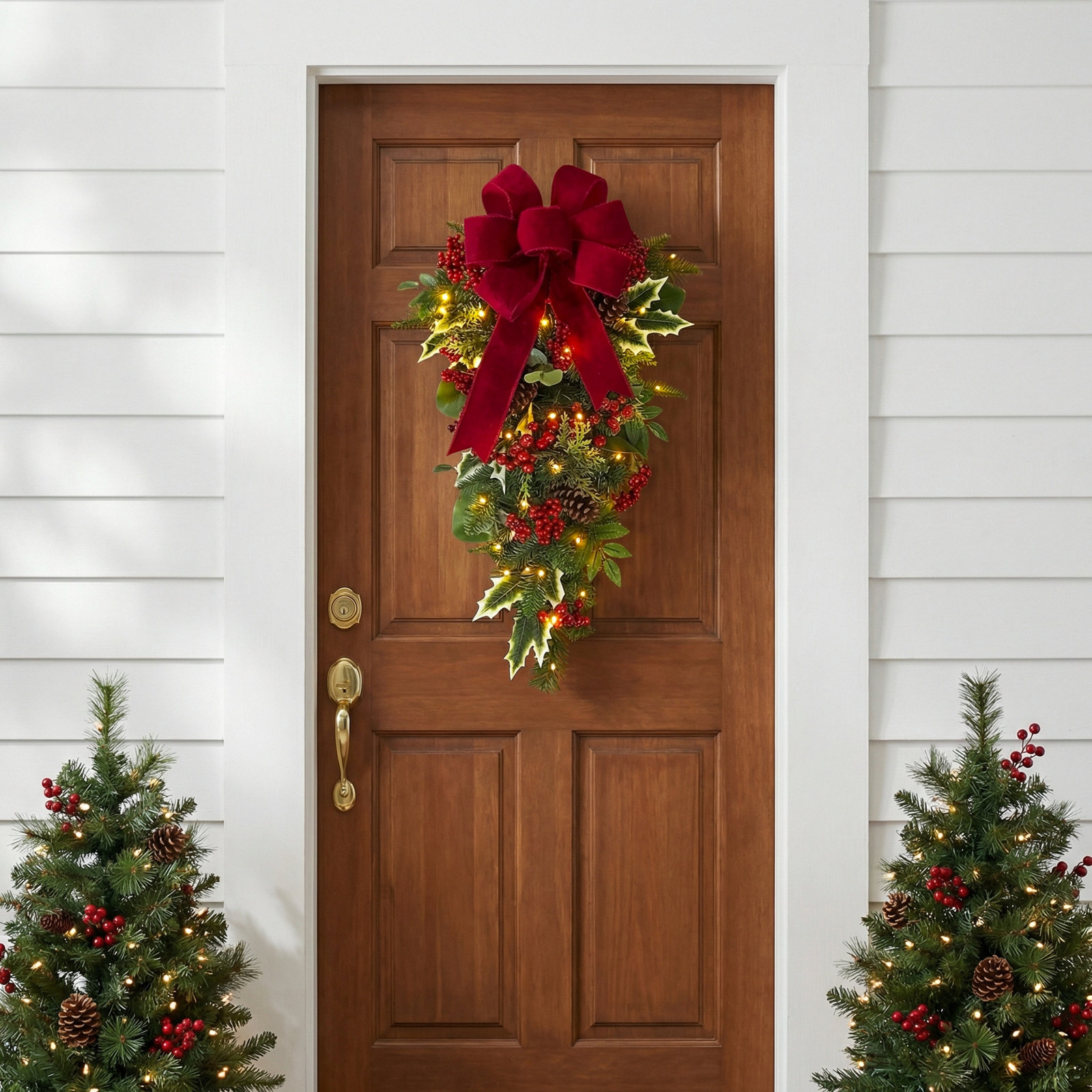 28" Battery-Operated Pre-Lit Decorated Artificial Swag